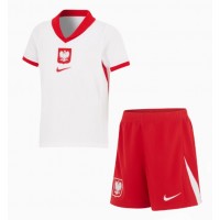 Polen Fußballbekleidung Heimtrikot Kinder EM 2024 Kurzarm (+ kurze hosen)